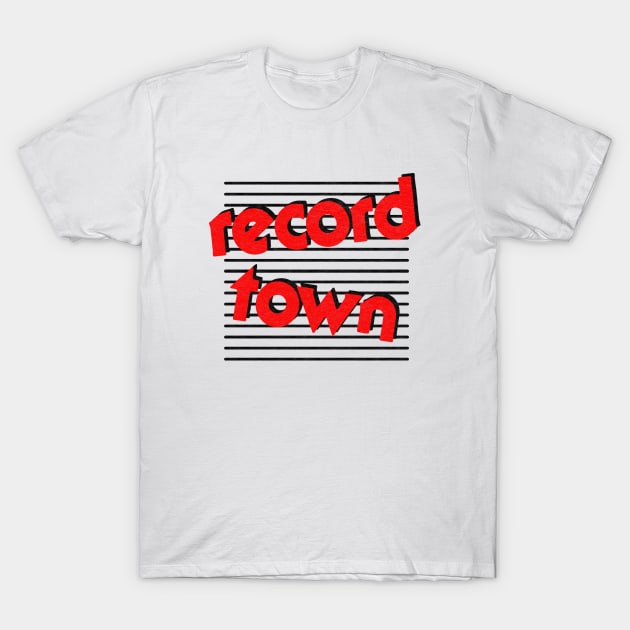 Record Town Defunct 1980s Mall Record Store T-Shirt by Turboglyde